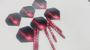 6Pcs Darts Shaft Black Aluminum Alloy 2BA 46mm Dart Shaft For Professional Darts with 6Pcs Dart Flight