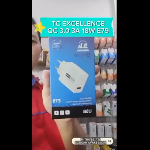 EXCELLENCE Travel Charger E79 QC3.0 3A 18W Micro/Type-C Pengisian Daya & Sinkronisasi Data Fast Charging Single Port