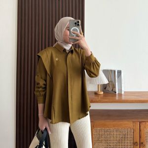 ANDINI Bluose Syakila Atasan Kemeja Polos Wanita Blose Lengan Panjang