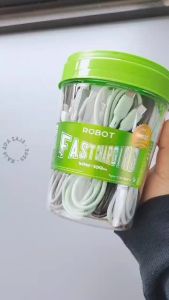 Kabel Data Charger Robot USB Tipe C to Type C Isi 20 10 Pcs 60 Watt 3A Power Delivery Quick Charge Fast Charging Casan Carger Tepsi Taepsi Grosir Toples RBCC100