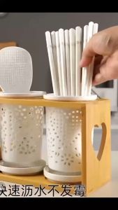 ready stock New Ceramic Chopsticks Household Bone China High-End Quick Mold-Proof and Anti-Slip Heat-Resistant One Person One Chopstick Jingdezhen