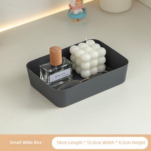 Entryway Cosmetic Storage Box Key Holder Rectangular Plastic Storage Tray Simple Style Pure Color Home Organization Accessory