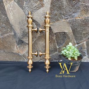 Handle Pintu Rumah Kuningan Motif Gotri Antik 50 cm 2 Pcs