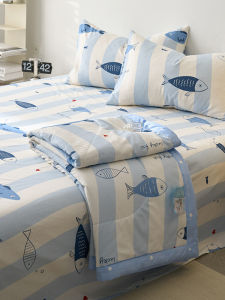 Cartoon Ocean Elf Cotton Summer Quilt Airable Cover Kids Student Single Summer Cool Is Pure Cotton Thin Duvet Machine Washable