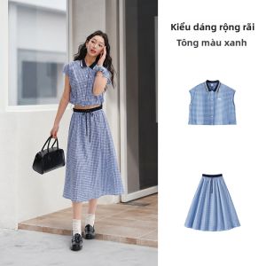 Semir | Bộ Đầm Dài Phong Cách Học Trò Màu Block Mùa Hè
