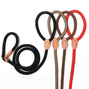 Dog Walking Leash Slip Rope Lead Leash Heavy Duty Braided Rope Adjustable Loop Collar Training Leashes for Large Dogs