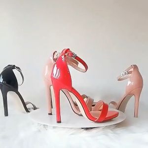 รองเท้าส้นสูงผู้หญิง สูง9cm ไซส์ 35-42 เซ็กซี่ รัดข้อเท้าส้นเข็ม รองเท้าแตะแฟชั่น 2025 ฤดูร้อนใหม่