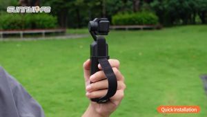 Sunnylife Expansion Frame Grip Case for DJI Osmo Pocket 4P 4 3 with Cold Shoe Mount Wrist Strap Protective Handle Cover for Vlog Filming Use