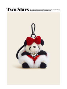 New Year Bear Doll Bag Pendant Plush Toys Panda School Bag Decorations Keychain Gift for Girls Soft Stuffed Animals Accessories
