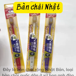 Bàn chải Nhật lông mềm 2 mặt bàn chải rộng 2 loại lông trên cùng 1 bàn chải khiến sạch răng và dễ chịu an toàn cho lợi nướu-Tiện Ích Vượt Trội