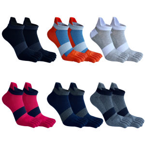 Large Plus Size Man Toe Socks Sport Cotton Splicing Colors Compression Mesh Sweat-Absorbing Fitness Outdoor Toe Socks Student