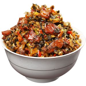 Grandmas fried bacon under the meal cooked food Hunan specialty plum dried vegetables pickled vegetables snacks dried radish canned ready-to-eat dishes280g