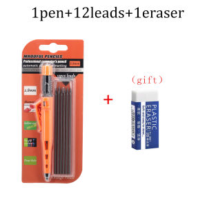 MROOFUL | Bộ Bút Chì Thợ Mộc 2.8mm Dụng Cụ Đánh Dấu Gỗ Lỗ Sâu Độ Cứng Chì 2B Thân Nhựa Dành Cho Kiến Trúc Sư & Kỹ Sư