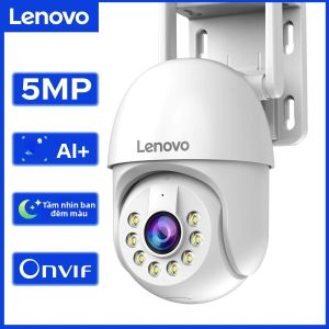 Camera An Ninh Ngoài Trời Lenovo 5MP WiFi PTZ IP Với Zoom 5X Âm Thanh Hai Chiều Theo Dõi AI ONVIF HD Tầm Nhìn Ban Đêm Chống Nước
