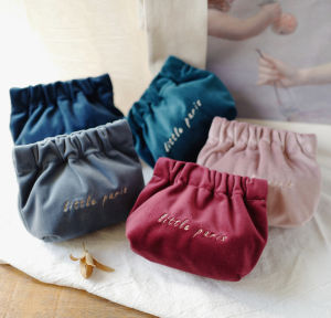 Original Homemade Fancy Embroider Coin Purse Velvet Silky Retro Makeup Small Change Storage Pouch