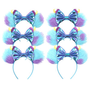 2024New Disney Monsters Inc Mouse Ears Headband Minnie Cartoon Cosplay Mouse Hairband Kids Festival Party Women Hair Accessories
