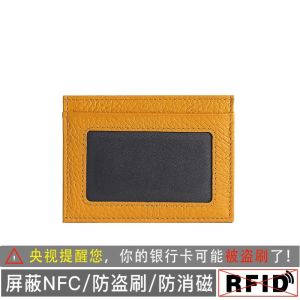 Ultra-Thin Mini Card Holder Wallet Multi-Slot Simple Top-Layer Leather Card Case Stylish Fashionable One-Piece Design