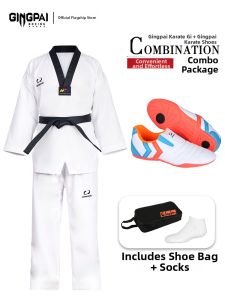 GINGPAI | Đồng Phục Taekwondo Cotton Dài Tay Đều Có Thể Đặt Hàng Theo Yêu Cầu