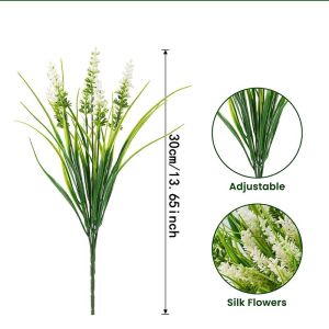 30cm Artificial Plastic Plants Outdoor Artificial Lavender Flowers Fake Monkey Grass for Garden Home Decor Wedding Decoration