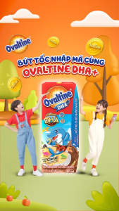 Thùng 48 hộp Thức uống lúa mạch hương vị sô-cô-la Ovaltine DHA+ (180ml x 48)