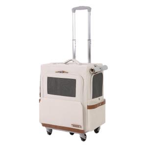 กระเป๋าใส่แมว Petseek ขนาดใหญ่ กระเป๋าใส่แมวและสุนัขแบบพกพาได้ กระเป๋าใส่สัตว์ในรถแบบระบายอากาศได้ กระเป๋าใส่สัตว์แบบมีที่ลากด้านหน้าและกระเป๋าเป้สะพายหลังสองข้าง