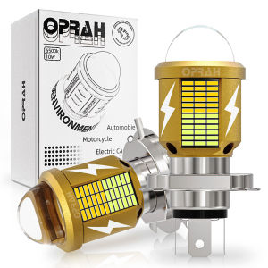 Oprah 1pcs LED H4 H6 BA20D Motorcycle Headlight Bulbs Canbus 4014SMD Super Bright explorers Spotlight Fog Light White Yellow 12V