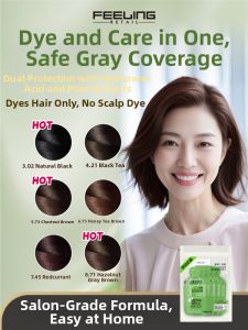 Feeling | Men Natural Black Tea Colored Covering Grey Hair Dye 5 Pouches
