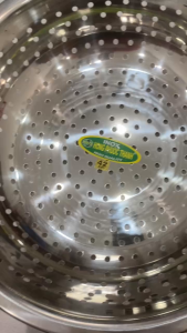 Rổ Inox Hồng Phước Thành 201 cao cấp lỗ thưa dùng để rửa rau củ 42cm