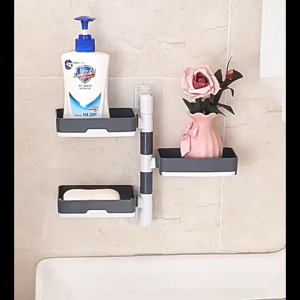 2/3 layers Rotating Drain Soap Holder Bathroom Rack Wall Hanging Bathroom Soap Box Holder