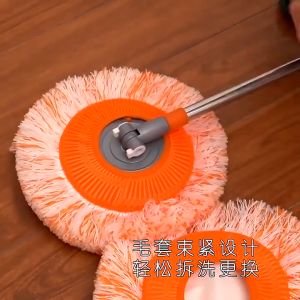 180cm Orange Extendable Microfiber Dust Sunflower Mop Rotating Head Removable Cloth Mop Lantai Supplies