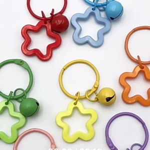 AI-C1352 Keychain / Gantungan Kunci Star Lonceng Aksesoris Tas Bag Charm Souvenir Ulang Tahun