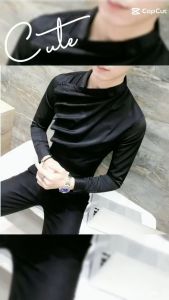 Áo sơ mi áo sơ mi nam dài tay Phiên bản Hàn Quốc của thời trang nam giới thời trang điểm nhấn sóng ngực độc lạ -Mã siêu hot H28