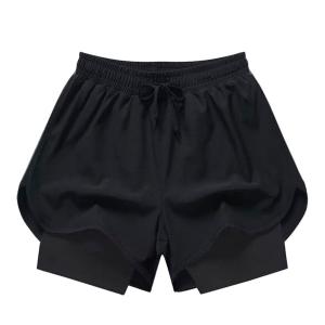 Womens Gym Workout Running 2 in 1 Shorts Summer Athletic Quick Dry Dual-Layered Shorts with Phone Pocket Towel Loop Activewear
