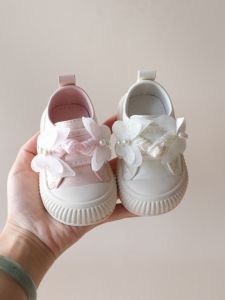 Princess Style Baby Girl Shoes Butterfly Design Learning to Walk Shoes Anti-Kick Board Shoes Synthetic Leather Comfortable Spring Autumn