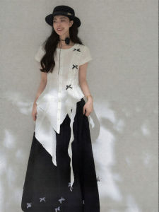 KEIKO | Asymmetric Ruffled Waist Cinching Statement Shirt