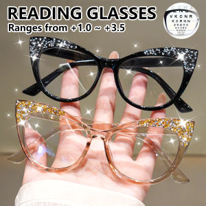 Chic Retro Cat-Eye Reading Glasses for Women Men Full Frame Fashion Glasses Decorative Daily Wear，+1.0 To +3.5