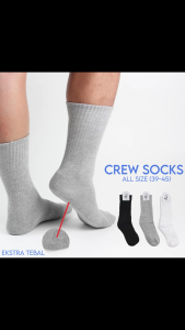 Kaos Kaki Pria Wanita Panjang Sebetis Selutut Polos Katun Tebal