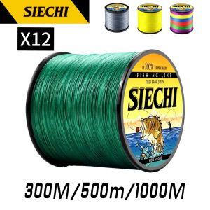 SIECHI Sea Fishing Strong PE X12 Braided Fishing Line 300M 500M 1000M 12 Strands 33lb~149.9LB Original Fishing Line