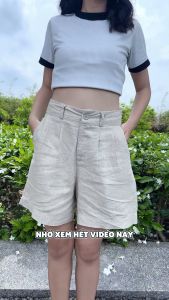 Quần Đùi Nữ Linen Lưng Thun Co Giãn Ống Rộng Cạp Cao Tôn Dáng Có Nhiều Màu Đủ Size Women