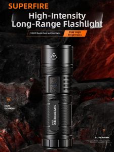 SUPERFIRE | Bright Long Range Rechargeable Flashlight