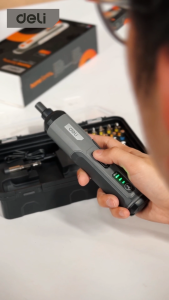 DELI Cordless Electric Screwdriver with 25 Pcs Screwdriver Bits and Type C Charging (4V / 5Nm) DC160 / DC161