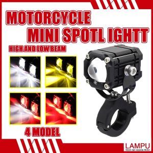 Lampu Sorot Tembak Led Super Terang Motor High Low Putih Kuning Super Terang Plus Mata Setan Merah Setan