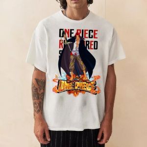 One Piece Mens T-shirt Shanks Summer Japanese Anime Autumn Boys Childrens Short-sleeved Basic Casual Parent-Child Outfit