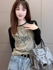 Early Autumn Short Sleeve Womens T-shirt Shoulder Insertion Slim Fit Base Shirt Unique Beautiful Inner Wear Commute Style