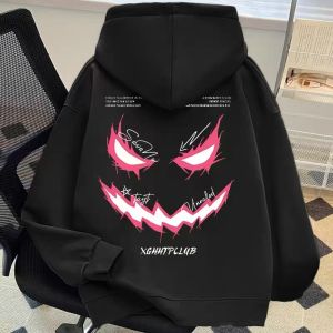 เสื้อสเวตเตอร์มีฮู้ดผ้าฝ้ายแท้ 100% สำหรับเด็กและเยาวชน ฤดูใบไม้ร่วง/ฤดูหนาว เสื้อคลุมกันหนาวแบบหลวมๆ สำหรับเด็กและเยาวชน