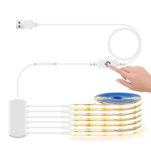 6/5/4/3/2/1 Pcs 5V USB COB LED Strip Light With Touch Dimmer Switch Kit For Acoustic Panel Shelf Under Cabinet Lighting