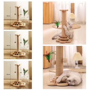 Cat scratching board sisal climbing frame toy ball solid wood wear-resistant no hair sharpening claws self-hilarious two-in-one