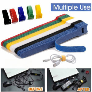 10Pcs Reusable Cable Tie Cable Management Tape Cable Management Organizer with Hook Loop Design