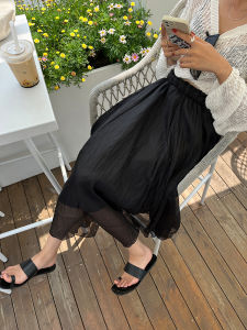กระโปรงทรงเอเอวสูง ผ้าฝ้ายโพลีเอสเตอร์ ระบายอากาศได้ดี ใส่สบาย สำหรับผู้หญิง ฤดูร้อน 2025 กระโปรงทรงเอเอวสูง
