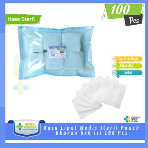 Kasa Lipat Medis Kain Perban Luka 6cm x 6cm Isi 100 Pcs